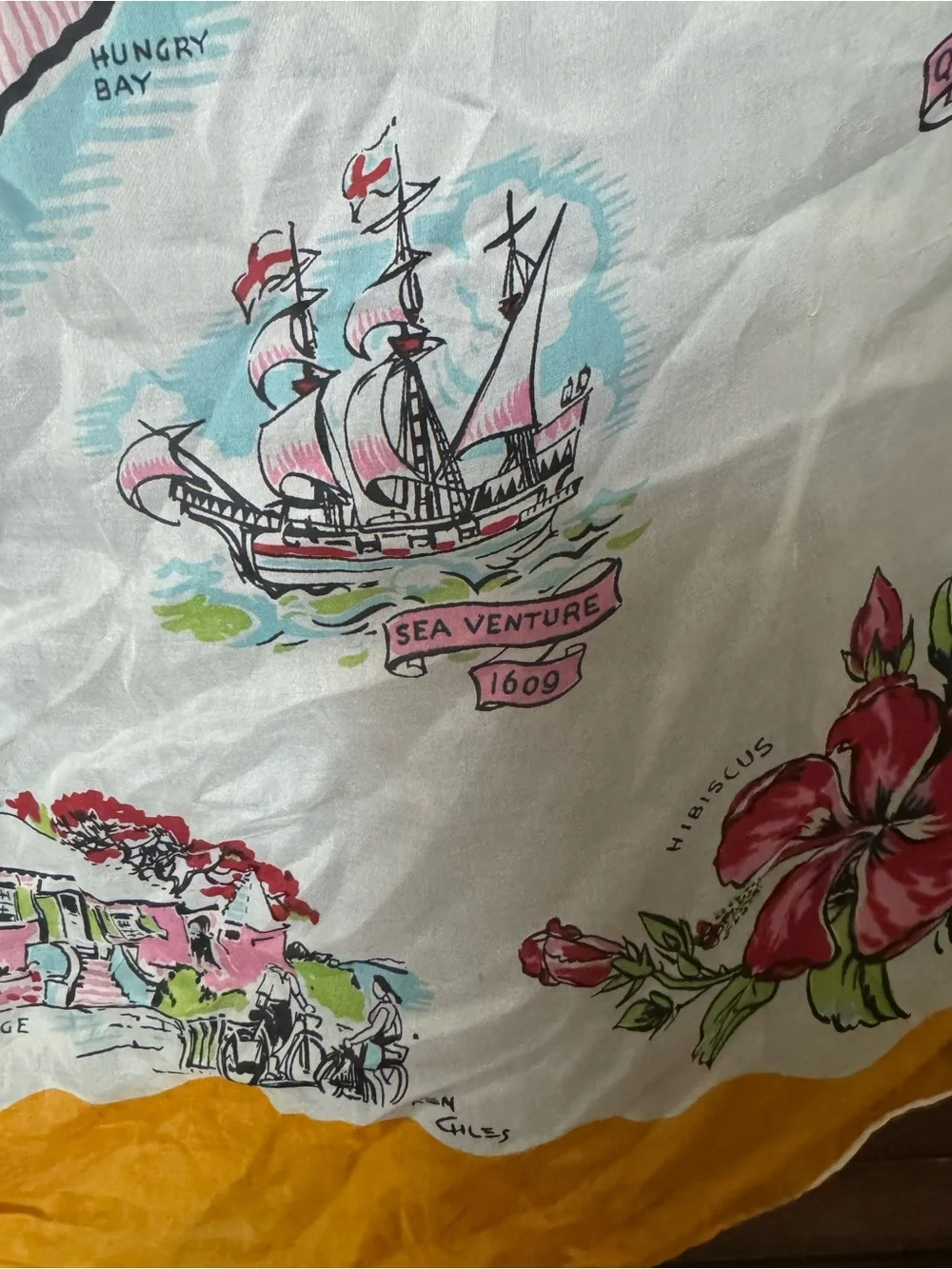 Vintage Bermuda Islands Scarf